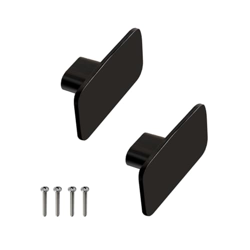 Image of VOLO Stainless Steel Drawer Knob for Cabinet Wardrobe and Cupboard Durable Knobs with Screws for Kitchen Dresser and Office Furniture | S-723 (Black, 2 Pieces)