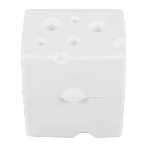 ELAYARD Recipiente para Queso en Lonchas Tapa Abatible Caja Compacta Blanca para Nevera Envase Práctico para Conservar Queso y Mantequilla Frescos