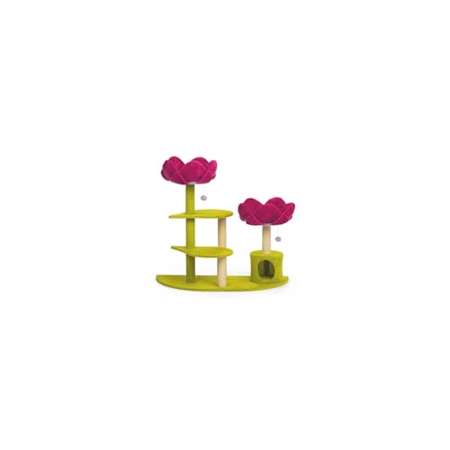 Prevue Pet Products Flower Garden Cat Tree - Multi-Level Indoor Cat Tower with Scratching Posts, Includes Hanging Toys and Play Areas, Plush Bed & Scratching Posts - Green and Pink by PH Prevue Hendryx - Used condition - US$123.89
