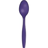 Creative Converting Touch of Color Premium 24 Count Plastic Spoons, Purple