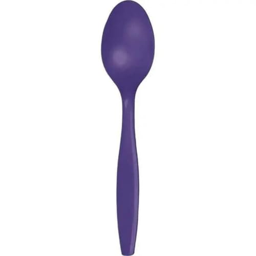 Creative Converting Touch of Color Premium 24-Count Plastic Spoons, Purple