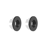 2 Pack Sink Overflow Ring Matte Black Bathroom Vanity Sink Overflow Cover Insert in Round Trim Cap Brass Material