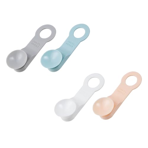 SAFIGLE 4 pièces Poignées Levage Siège Toilette avec Ventouses Solides Accessoire Salle de Bain Pratique pour Famille Personnes Âgées et Facile à Fixer sur Lunette Wc Blanc Gris Rose Bleu