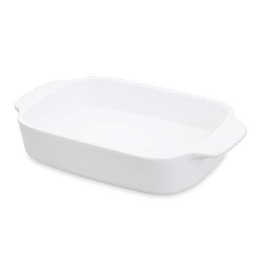 Thicker Rectangular Baking Dish Ceramic Casserole Dish Lasagna Baking Pans with Handle Bakeware Two Person 10 inch 10"X5.8"X1.8"