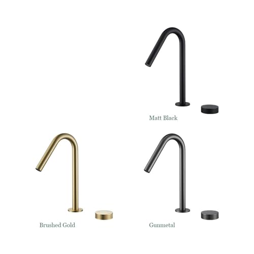 Robinet or brossé luxe col de cygne orientable 360° pour vasque design - 7