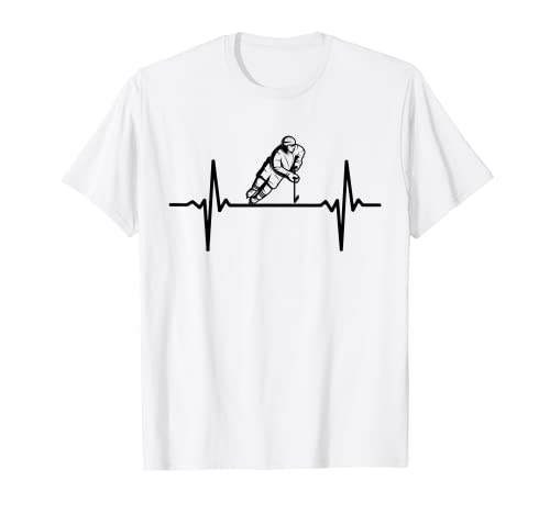 Hockey sobre hielo Heartbeat divertido jugador de hockey sobre hielo Camiseta