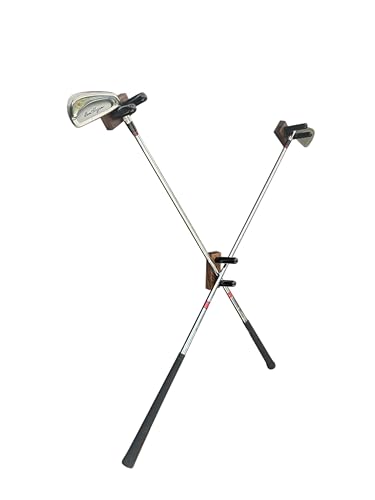 KR Ideas Horizontal Golf Club Cross Display Mounts (Made in the USA) (Walnut)