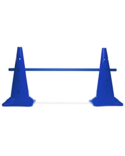 SPORTIKEL24 Kombi Kegel-Hürde - Steckhürde für Agility Training - Sprung- & Slalom-Hütchen für Hund, Sport, Pferd & Kind - 50 cm (Blau) Cover