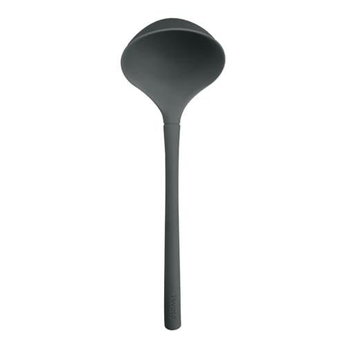 Image of Tovolo Flex Core Silicone Ladle BPA Free Charcoal Gray Deep Silicone Soup Ladle, Heat Resistant All Silicone Ladle Construction, Large Dishwasher Sage Soup Ladle Kitchen Utensil for Cooking