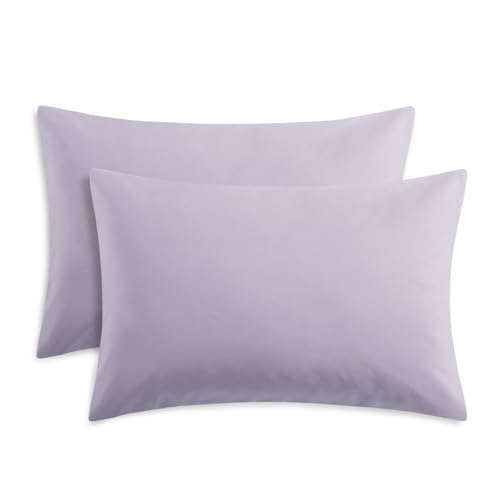 RUIKASI Lavender Pillow Cases 2 Pack - Purple Plain Pillowcases with Envelope Closure Breathable Premium Brushed Microfiber Set of 2 Pillow Covers Standard 50x75 cm
