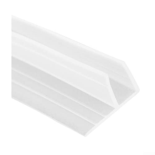 HEIBTENY Tira de Sellado en Forma de F, 2M para Baño, Ducha, Junta Estanca, a Prueba de Salpicaduras, para Puertas de Cristal y Correderas