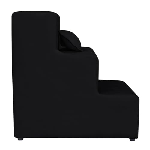Escadinha Pet 3 Degraus Cachorro e Gato Veludo Preto