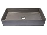 Eden Bath Wide Rectangular Concrete Vessel Sink (Charcoal)