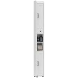 HOMCOM Columna de Baño Estrecha 2 Puertas 20x20x185 cm Blanco