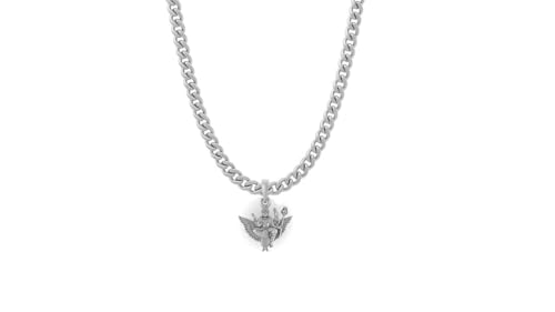 Pendentif Shani Dev argent et sa chaîne gourmette pour harmoniser votre quotidien