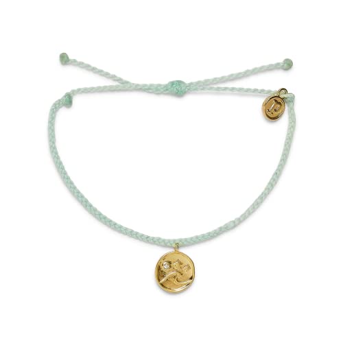 Pura Vida Bracelet Gold Crystal Wave Coin Charm Bracelet - Handmade With Czech Crystal, Adjustable With Waterproof Band - Stackable Bracelets For Teen Girls, Handmade Bracelets For Teens - Winterfresh #TOP9