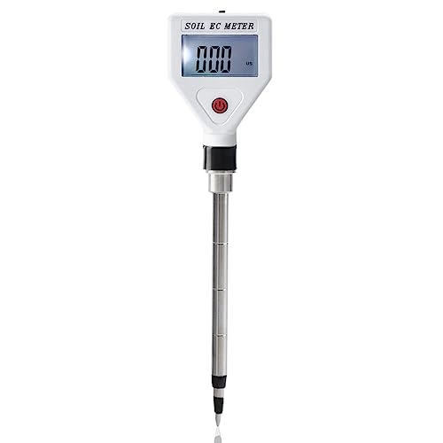 YGBWAOV Medidor de EC de Suelo Profesional 0-1999Us/Cm Sonda de Metal de Alta PrecisióN ATC Detector de Conductividad para Tierras de Cultivo de Flores