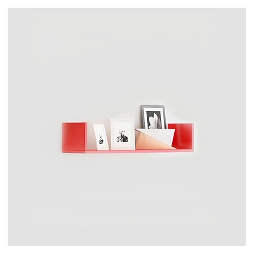 PQPQLI Libreria Estanteria Pared Blanca Baldas Pared Almacenaje Estante De Pared De Madera Repisas De Pared Decorativas Baldas Flotantes Pared Invisible Diseño Elegante Y Moderno(Red,60 * 25cm)