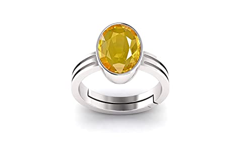 Bague en argent et saphir jaune ajustable, le cadeau unisexe idéal