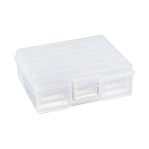 Naivees Estojo de armazenamento de fotos, recipientes de armazenamento, organizador principal com várias capas pequenas, porta-fotos com alça para fotos, fotos e suprimentos de costura (pequeno -