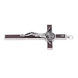 Crucifijo católico, regalos significativos de metal, superficie resistente y duradera, crucifijo pulido, decoración de pared para sala de estar para dormitorio para puerta (L)