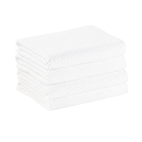 Amazon Basics Odor Resistant Textured Bath Towel, 30 X 54 Inches - 4-Pack, White #TOP18