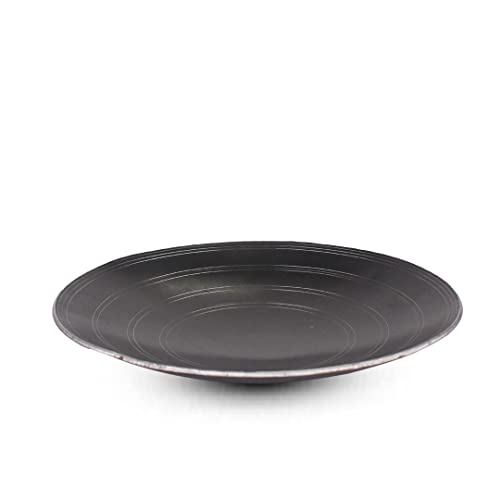 Image of The Indus Valley Pre-Seasoned Concave Iron Bhakri Tawa for Chapathi | 30cm /12 inch, 1.6kg | Gas Compatible | 100% Pure & Toxin-Free, No Chemical Coating, Black