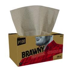 BRAWNY® PROFESSIONAL P100 DISPOSABLE CLEANING TOWELS BY GP PRO (GEORGIA-PACIFIC), BROWN, 6,000 WIPERS PER CASE