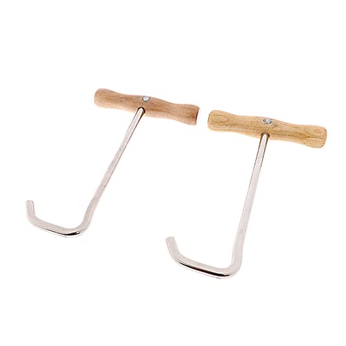 image for AMLESO Boots Pulls, Stainless Steel Puller Hook with Wooden Handle for
