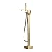 JiaYouJia Brushed Nickel Freestanding Tub Filler Floor Standing Bathtub Faucet