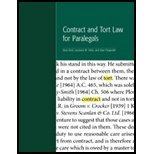 Paperback Contract and Tort Law for Paralegals Book