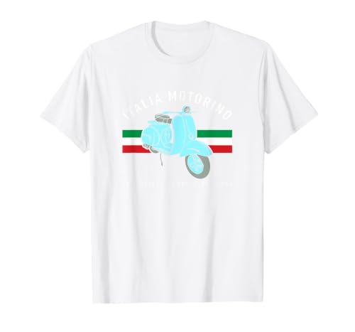 Italia Motorino - Vintage Italian Flag T-Shirt, Men, White, 6X-Large