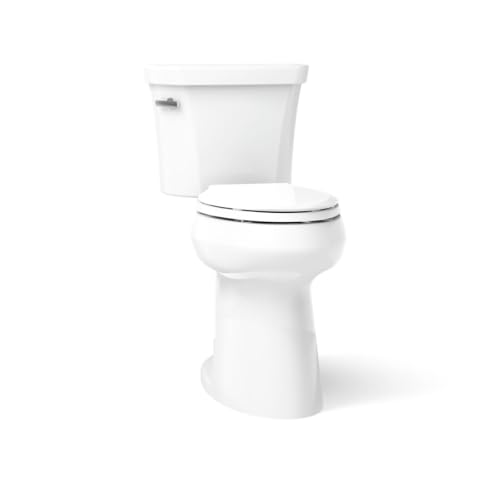 KOHLER K-25224-0 Highline Tall Two-Piece Elongated Toilet with Left-Hand Trip Lever, Elongated...