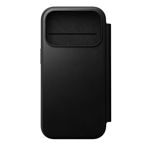 Folio iPhone 17 Pro Black Nomad en cuir véritable haut de gamme