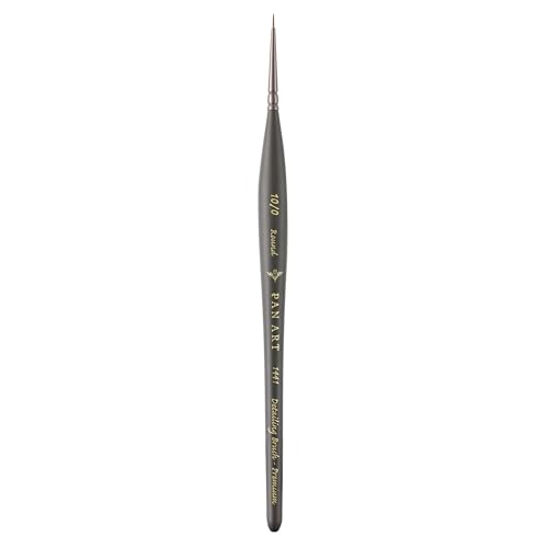 Image of Pan Art fine Detail Brush No. 10/0 Synthetic Sable for Watercolour and Acrylic, Wooden Handle, Metal Ferrule, 1 piece