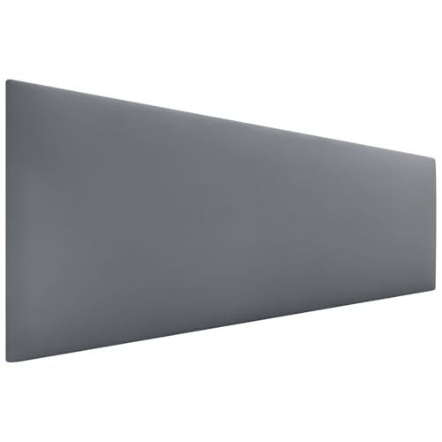 DHOME Testata in similpelle o tessuto AQUALINE Testata imbottita liscia Testata letto di lusso (Similpelle Grigio, 160cm (Lits 150/160))