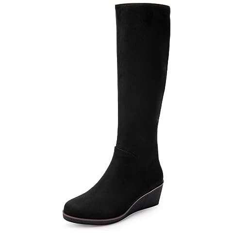 Aerosoles Women's Binocular Knee High Boot, Black Faux Suede, 7 Cover