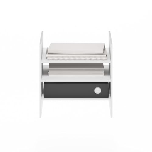 Image of Furinno Cubicle Cube Insert, 3-Shelf Cube Organizer, Fits into Furinno Extra Thick Cubes, for Organizers and Storage, White (Does not fit IKEA Kallax Shelving)