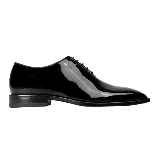 Dress Shoes for Men | Genuine Leather Oxford High Gloss Design Lace-Up Closure Black Dress Shoes Men3