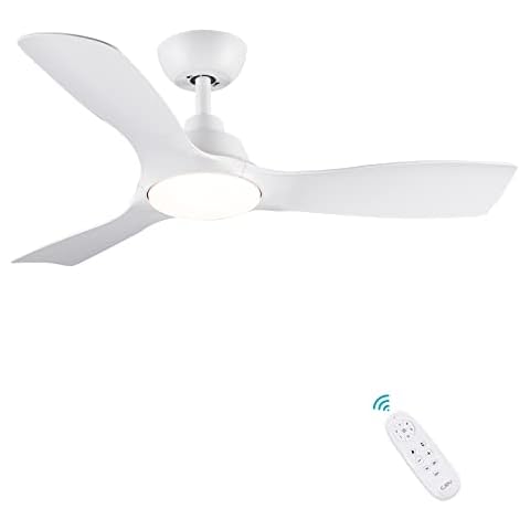 CJOY Deckenventilator mit Beleuchtung, 107 cm Deckenventilator mit Beleuchtung und Fernbedienung Leise, DC Motoren Dimmbar Cover