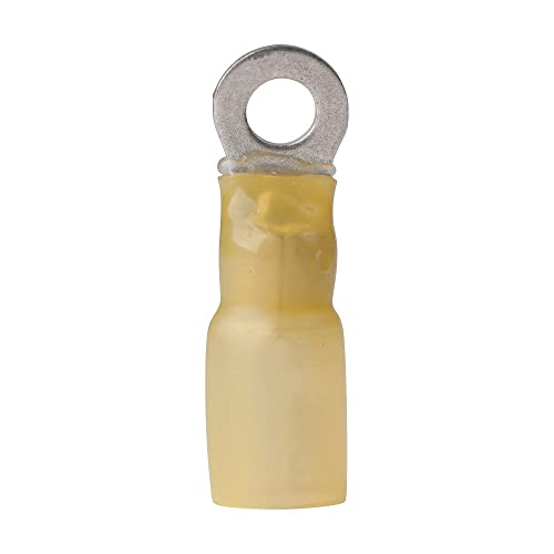 Image of Ancor 312299 Marine Grade Electrical Nylon Insulated Adhesive Lined Heat Shrink Ring Terminals (12 to 10-Gauge, Size 8 Screw, 100-Pack)