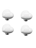 4Pcs White Love Heart Shaped Toilet Tank Button, Toilet Push Tool, Multifunctional Handle Helper for Toilet Lid and Tank Covers Drawer Toilet Tank Button Aid Bathroom Decor Toilet Parts,Plumbing