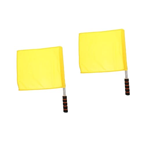 Abaodam 3pcs Racing Conducting Flag Yellow Referee Flag Traffic Handheld Signal for Referees