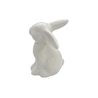 White Bunny Figurine, Ceramic Rabbit Figurines, Porcelain Rabbit Decoration Statue, Easter Bunny Sculpture Desk Ornament For Dining Table Centerpiece, Tiered Tray