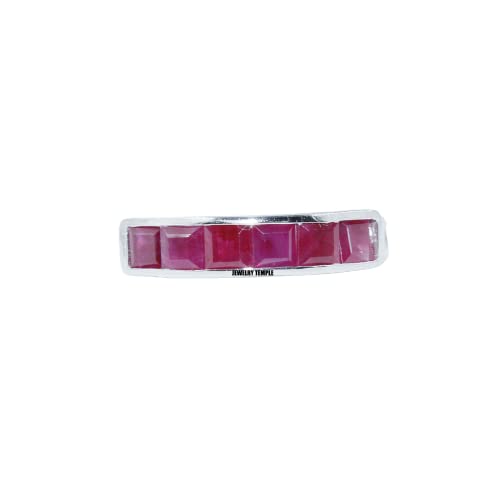 Romantic Designer's Rings For Woman/Natural Ruby Gemstone Band / 4X4 Mm/Stacking Stackable Ring For Girls (5.5) #TOP1