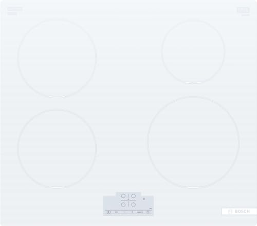 Bosch PUE612BB1E Série 6 Plaque à Induction sans Fil Tactile Chauffage Ultra Rapide Contrôle Enfant avec Limiteur de Puissance Blanc 60 cm