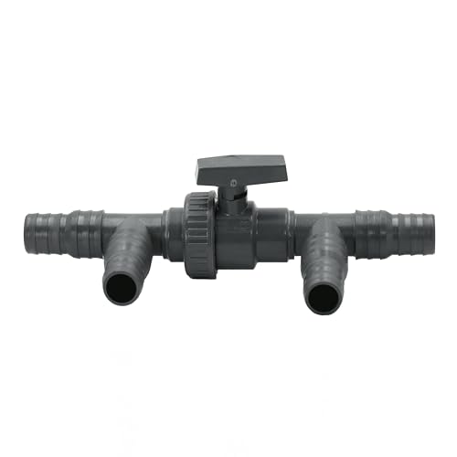 HAF 3 Wege Solarweiche / 3 Wege Ventil mit Absperrhahn | 2-Teiliges Bypass Set mit 32mm & 38mm Schlauchtüllen zum Anschluss von Solarkollektor Poolheizung Wärmepumpe Heizmatte oder Sandfilteranlage