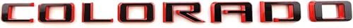 Image of 4Pcs New Body Side Tailgate Side Emblems 3D Badge Logo Truck Nameplate Sticker Letter 85594766 Replacement for 2015-2022 Colorado V6 (Black Red)