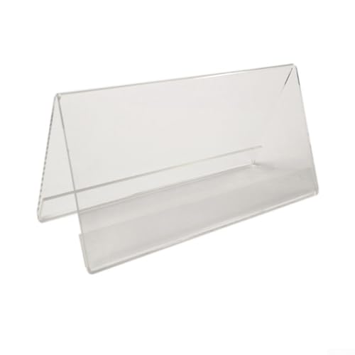 Bebykilemi Acrylic Sign Holder Clear Label Stand Desk Name Plate Holder Table Number Display Price Stand Menu Card Holder Transparent Sign Display Countertop Label(13*9cm)
