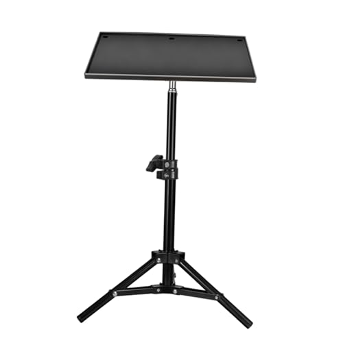 Bandeja de proyector con trípode de 55 cm y soporte de metal de 25 x 18 cm 5